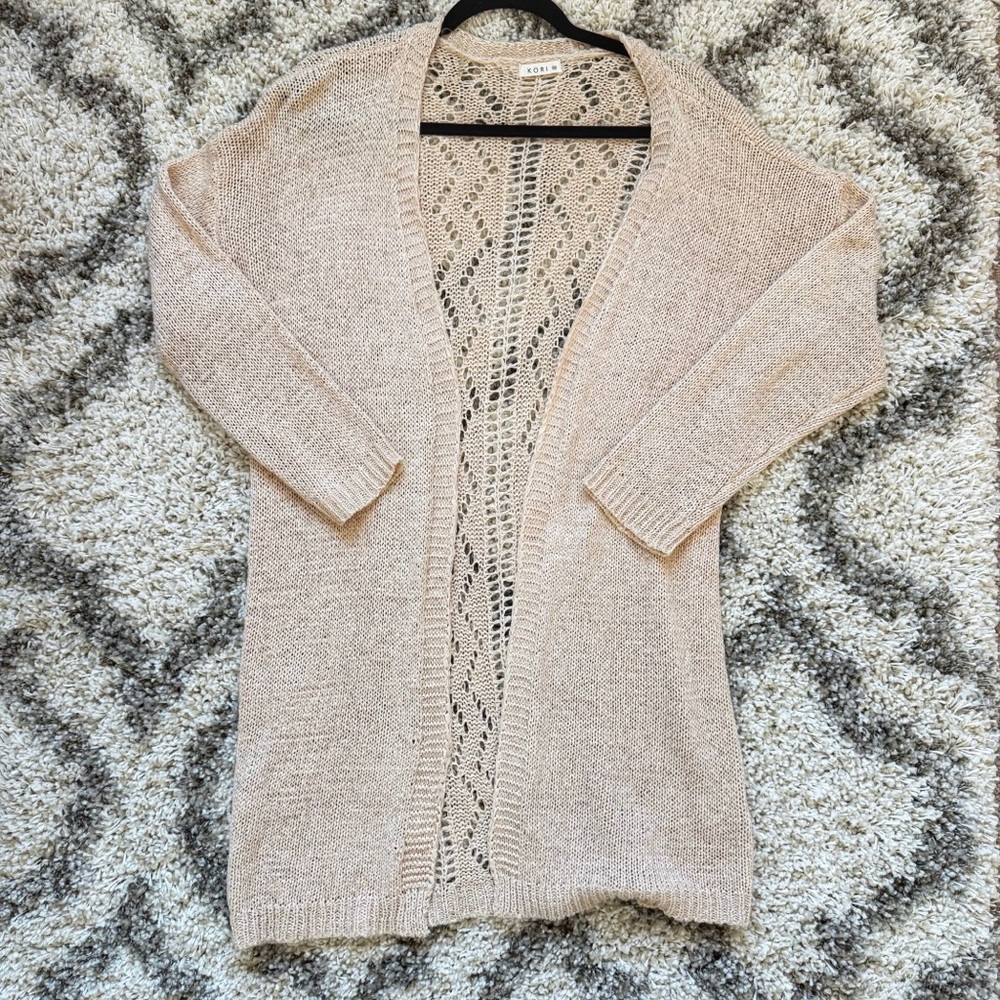 Kori Beige Knit Open‎ Cardigan
